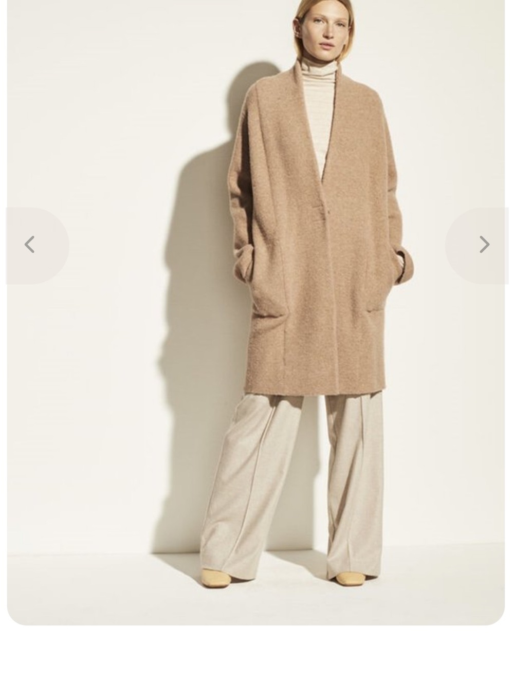 Vince Open-Front Long Sweater Coatigan in Camel